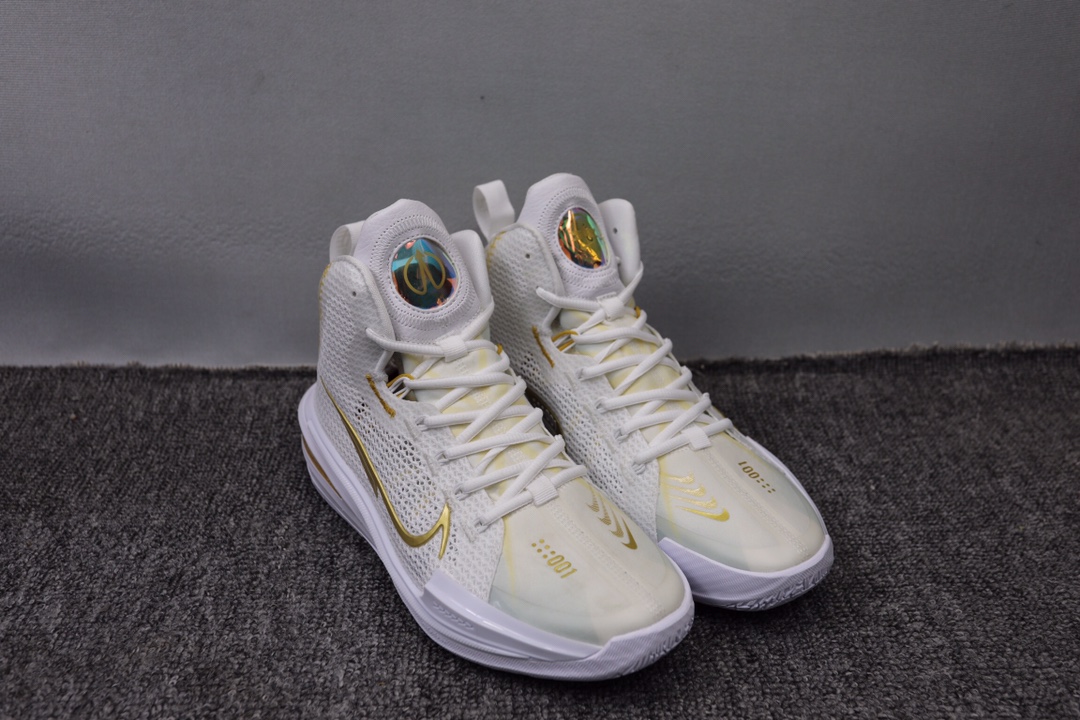 2022 NIKE AIR ZOOM G.T.JUMP EP White Gold Shoes - Click Image to Close